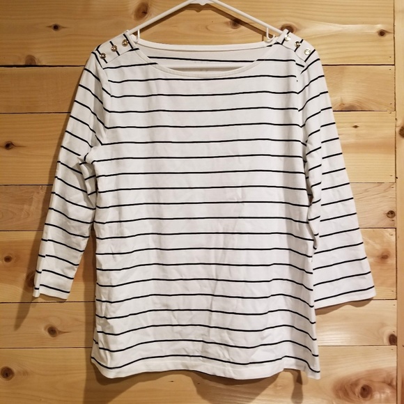 a new day Tops - A New Day Black and White Stripped Shirt Size XL